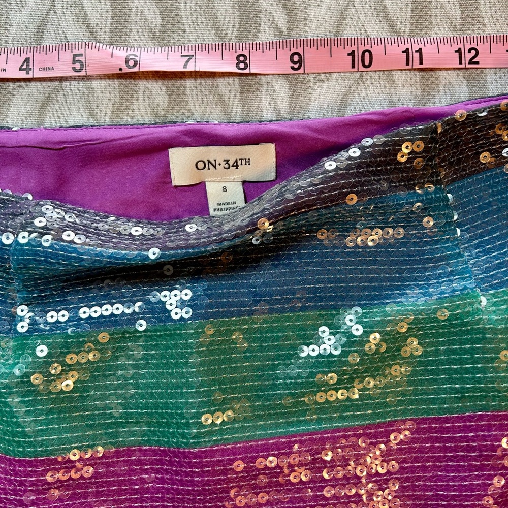 Women's Sequin Skirt - Purple and Green, blue